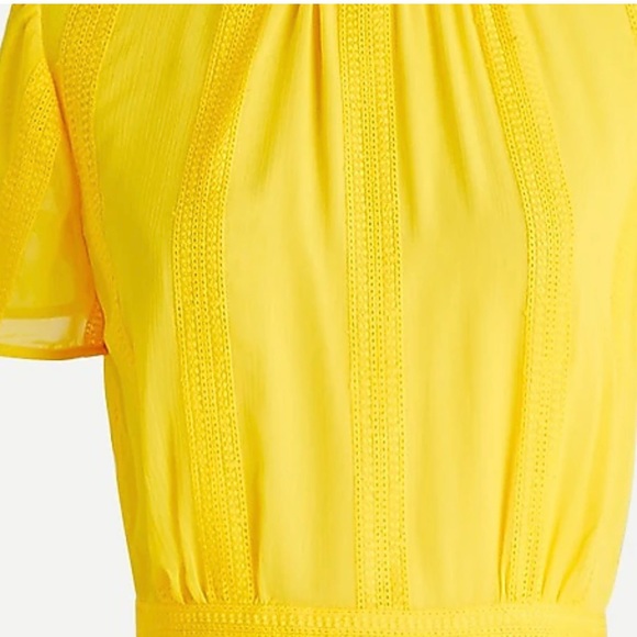 J.Crew ♡ midi dress in embroidered chiffon in bright kiwi yellow - Picture 10 of 11